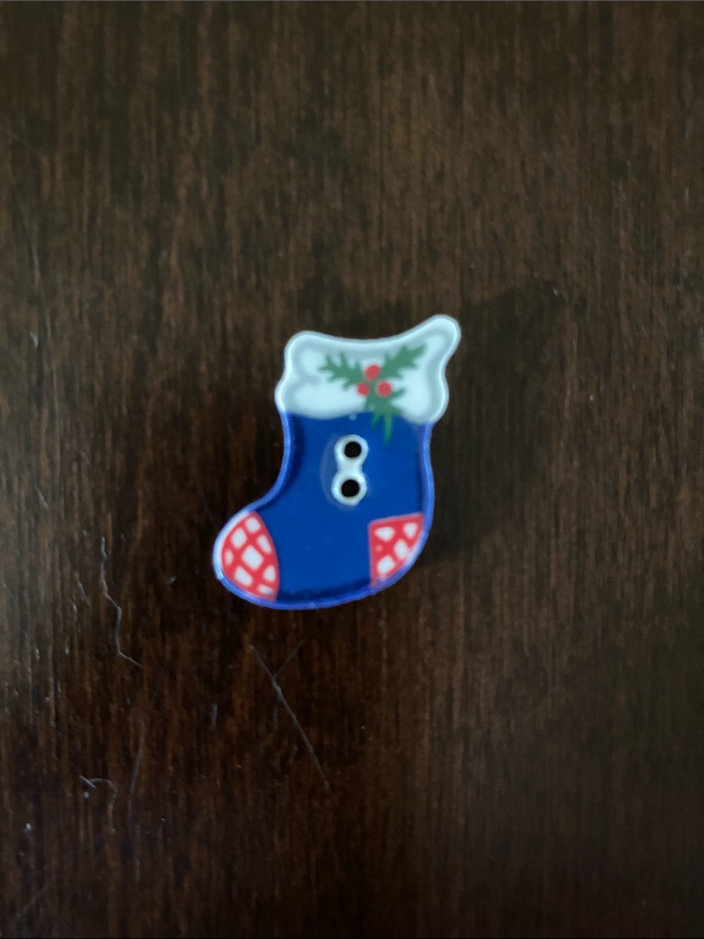 Mill Hill Holiday Stocking Button - blue